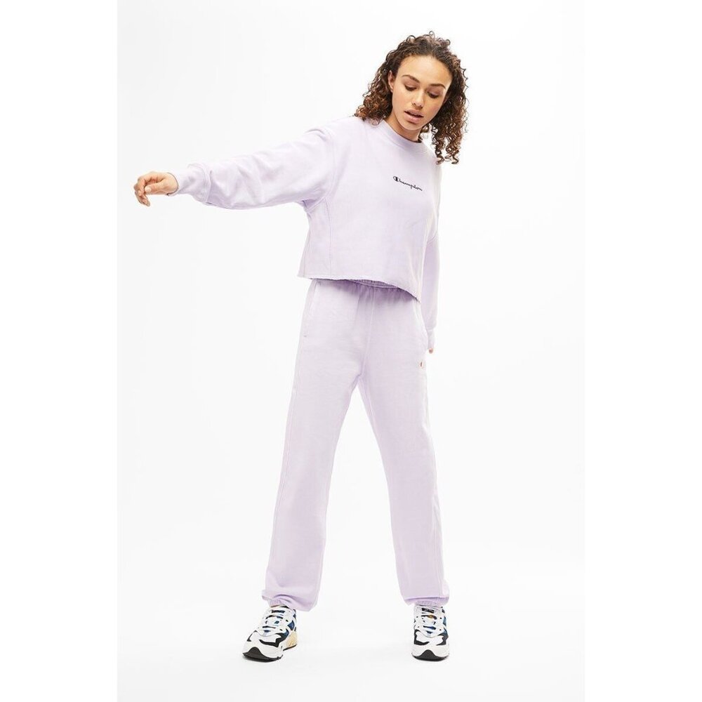 Champion Womens Lavender Long Sleeve Crop Top S‎ Cotton/Spandex